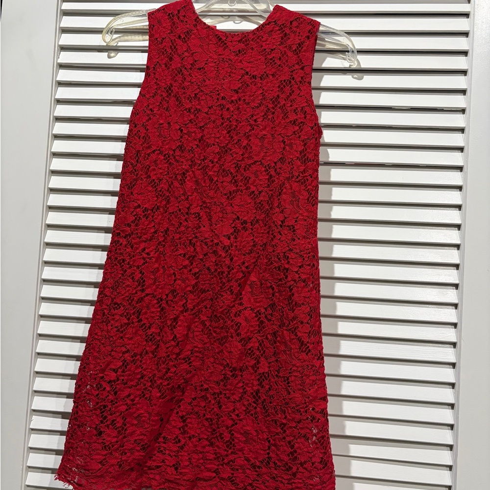 Girls Dolce & Gabbana Elegant Red Lace Sleeveless Dress